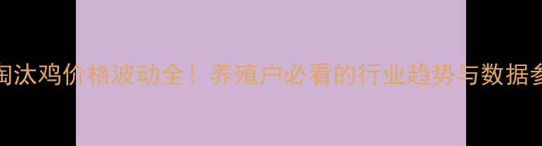 图片 🔥淘汰鸡价格波动全！养殖户必看的行业趋势与数据参考