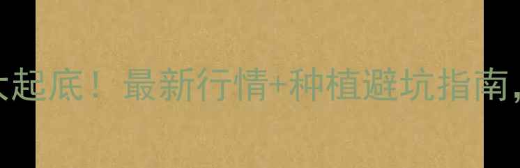 图片 🔥玉米价格大起底！最新行情+种植避坑指南，农民必看！