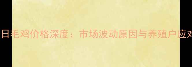 图片 12月28日毛鸡价格深度：市场波动原因与养殖户应对策略2
