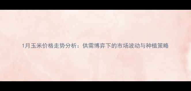 图片 1月玉米价格走势分析：供需博弈下的市场波动与种植策略