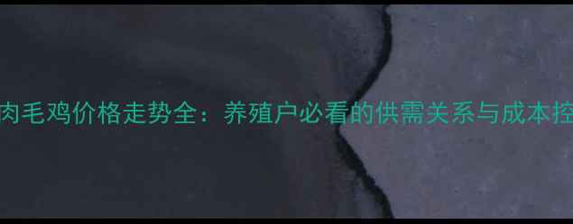 图片 9月全国肉毛鸡价格走势全：养殖户必看的供需关系与成本控制指南1