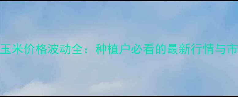 图片 9月赤峰玉米价格波动全：种植户必看的最新行情与市场趋势2