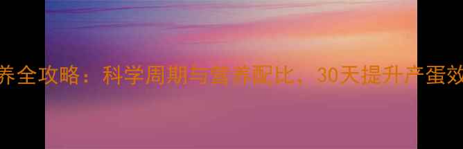 图片 中蛋鸡饲料喂养全攻略：科学周期与营养配比，30天提升产蛋效率的关键指南