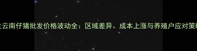 图片 主云南仔猪批发价格波动全：区域差异、成本上涨与养殖户应对策略