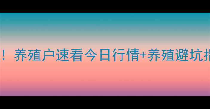 图片 云南仔猪价格大起大落！养殖户速看今日行情+养殖避坑指南（附价格表）🐷💰1