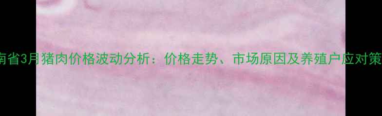 图片 云南省3月猪肉价格波动分析：价格走势、市场原因及养殖户应对策略1