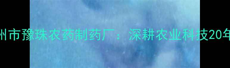 图片 企业概况孟州市豫珠农药制药厂：深耕农业科技20年的产业标杆