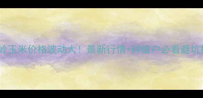 图片 公主岭玉米价格波动大！最新行情+种植户必看避坑指南2