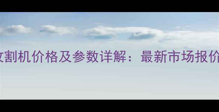 图片 六夫丁麦霸收割机价格及参数详解：最新市场报价与选购指南1
