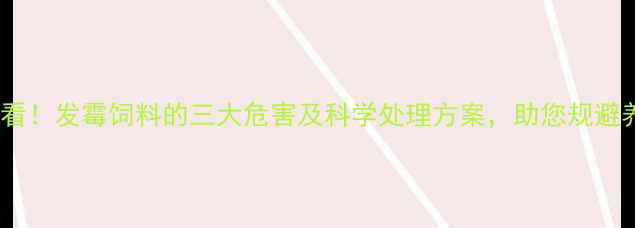 图片 养殖户必看！发霉饲料的三大危害及科学处理方案，助您规避养殖风险2