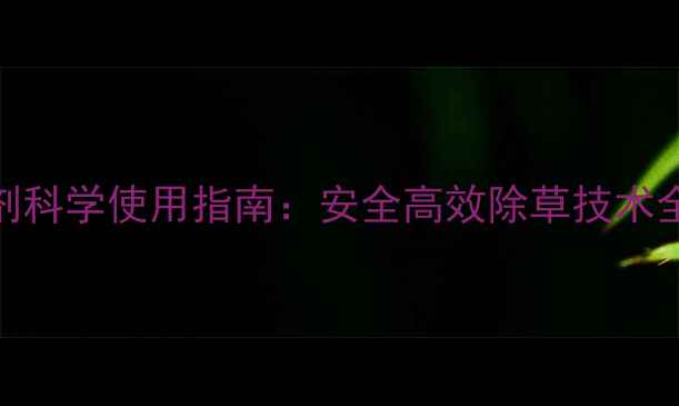 图片 农作物除草剂科学使用指南：安全高效除草技术全（最新版）