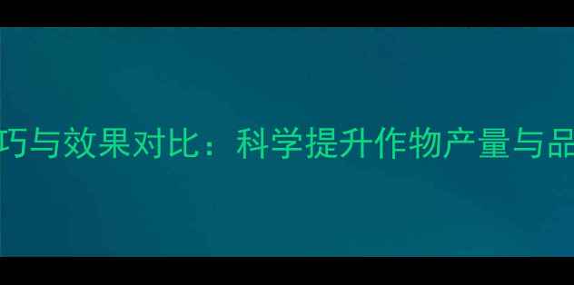 图片 农药安全剂使用技巧与效果对比：科学提升作物产量与品质的现代农业方案