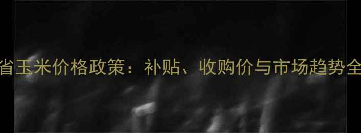 图片 吉林省玉米价格政策：补贴、收购价与市场趋势全解读