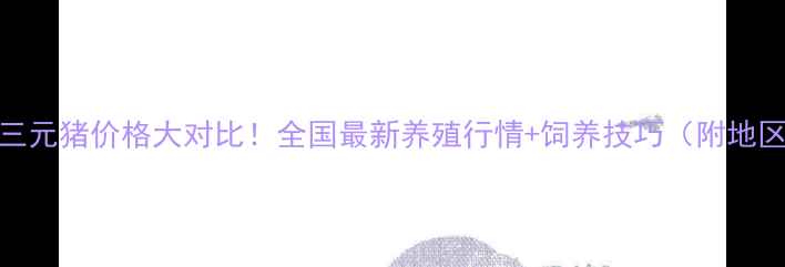 图片 土杂猪VS三元猪价格大对比！全国最新养殖行情+饲养技巧（附地区价格表）