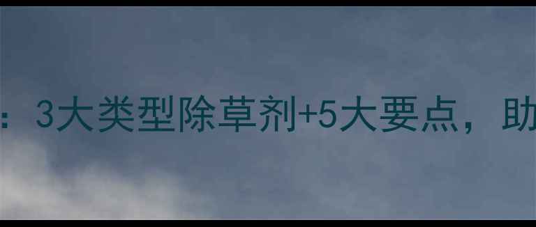 图片 大麦科学选型指南：3大类型除草剂+5大要点，助您高效控草保丰收