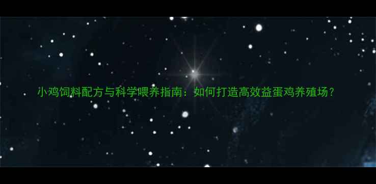 图片 小鸡饲料配方与科学喂养指南：如何打造高效益蛋鸡养殖场？