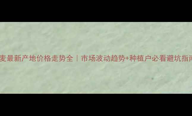 图片 小麦最新产地价格走势全｜市场波动趋势+种植户必看避坑指南2