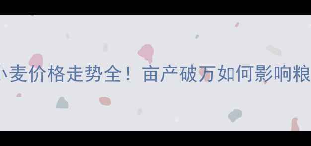 图片 山东小麦价格走势全！亩产破万如何影响粮价？2