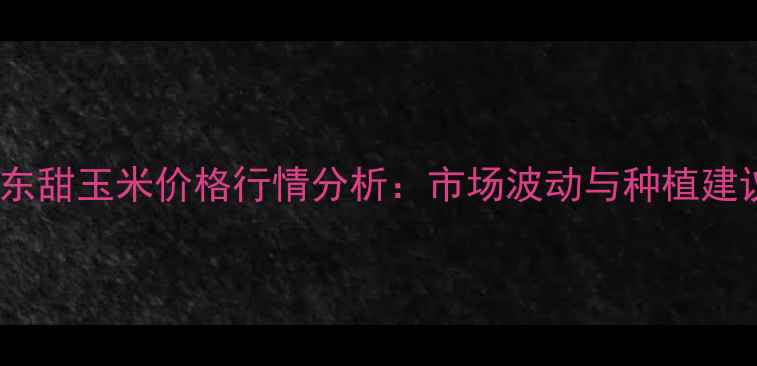 图片 广东甜玉米价格行情分析：市场波动与种植建议1