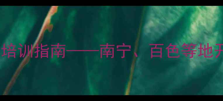 图片 广西农药安全使用与新型植保技术培训指南——南宁、百色等地开展实操课程，助力农业绿色转型2