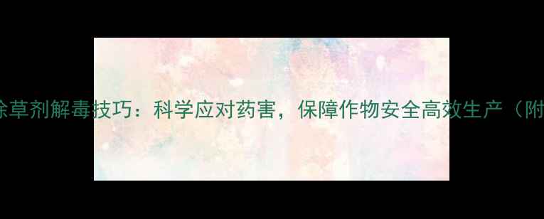 图片 异丙甲草胺除草剂解毒技巧：科学应对药害，保障作物安全高效生产（附使用指南）2