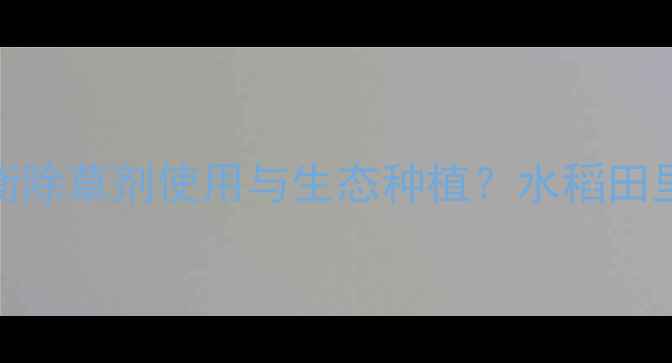 图片 日本农民如何平衡除草剂使用与生态种植？水稻田里的绿色管理智慧