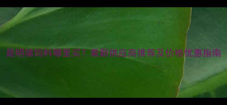 图片 昆明猪饲料哪里买？最新供应商推荐及价格优惠指南