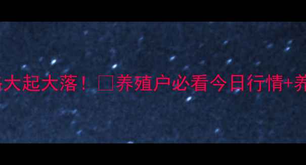 图片 曲靖仔猪价格大起大落！🐷养殖户必看今日行情+养殖避坑指南2