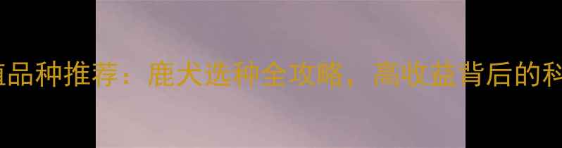 图片 最新低价养殖品种推荐：鹿犬选种全攻略，高收益背后的科学养殖方法1