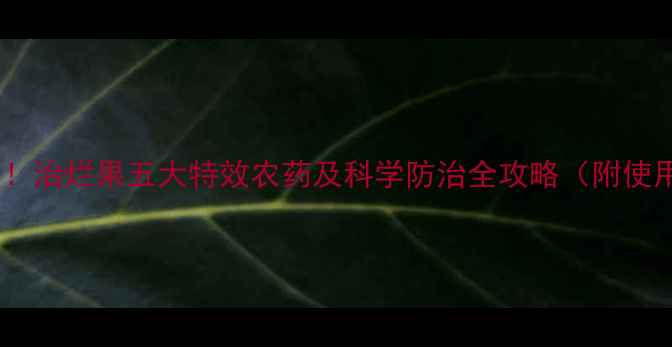图片 最新推荐！治烂果五大特效农药及科学防治全攻略（附使用指南）1