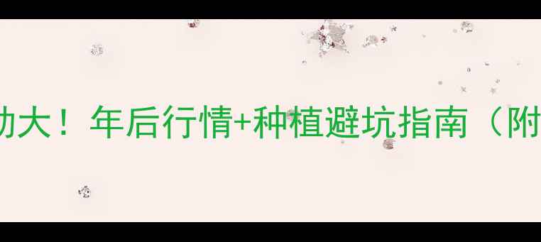 图片 棉花价格波动大！年后行情+种植避坑指南（附最新数据）1