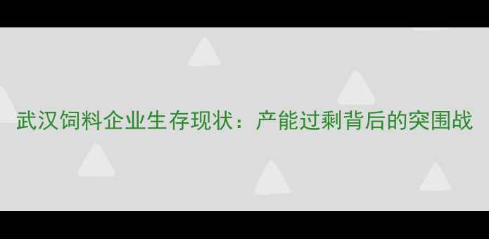 图片 武汉饲料企业生存现状：产能过剩背后的突围战