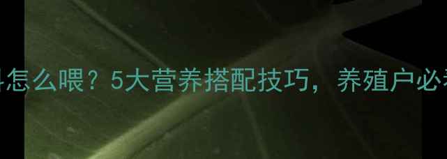 图片 母驴饲料怎么喂？5大营养搭配技巧，养殖户必看！🐴💪