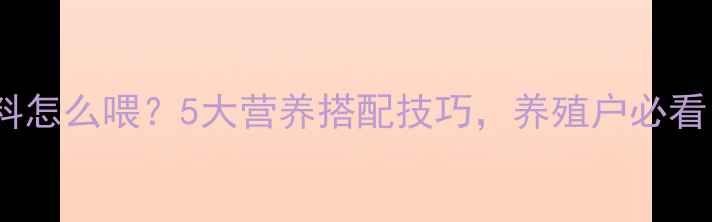 图片 母驴饲料怎么喂？5大营养搭配技巧，养殖户必看！🐴💪1