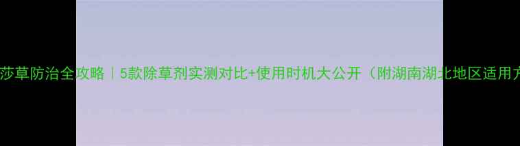 图片 水稻田莎草防治全攻略｜5款除草剂实测对比+使用时机大公开（附湖南湖北地区适用方案）1