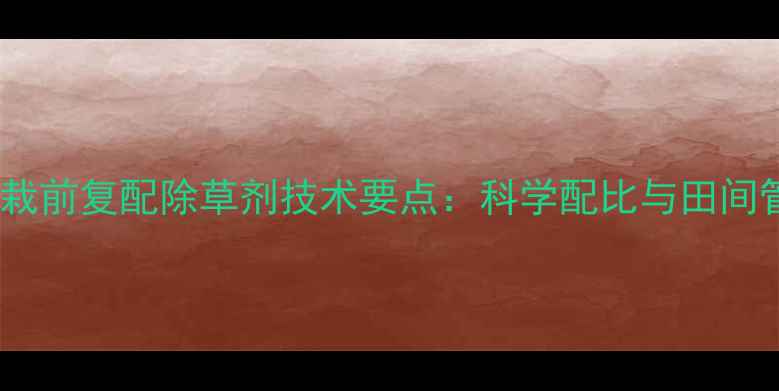 图片 水稻移栽前复配除草剂技术要点：科学配比与田间管理全1