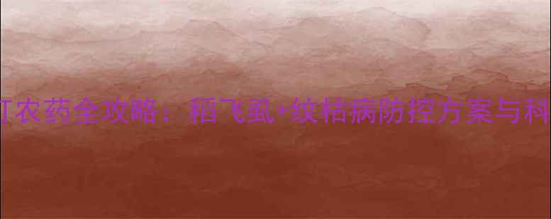 图片 水稻第四遍打农药全攻略：稻飞虱+纹枯病防控方案与科学施药指南1