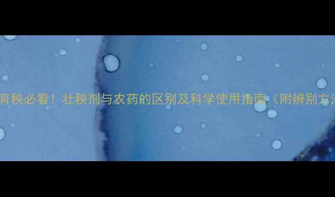 图片 水稻育秧必看！壮秧剂与农药的区别及科学使用指南（附辨别方法）1