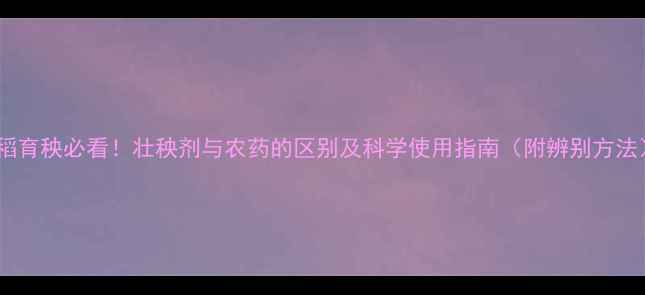 图片 水稻育秧必看！壮秧剂与农药的区别及科学使用指南（附辨别方法）2