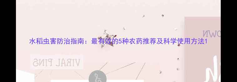 图片 水稻虫害防治指南：最有效的5种农药推荐及科学使用方法1