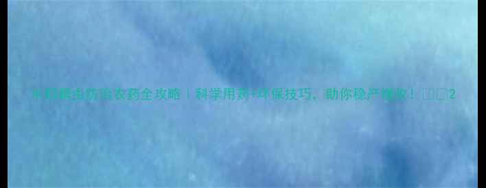 图片 水稻螟虫防治农药全攻略｜科学用药+环保技巧，助你稳产增收！🌾💪2