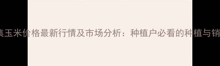 图片 河北辛集玉米价格最新行情及市场分析：种植户必看的种植与销售指南1