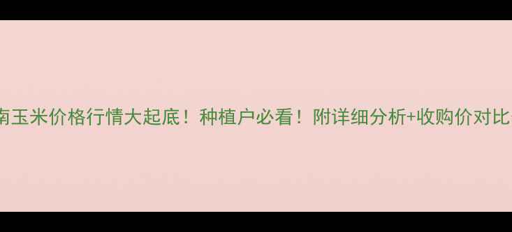 图片 河南玉米价格行情大起底！种植户必看！附详细分析+收购价对比表2