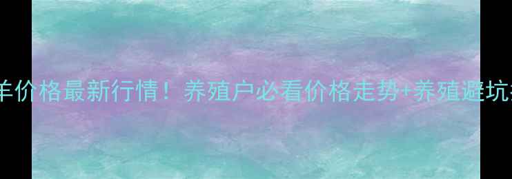 图片 活毛羊价格最新行情！养殖户必看价格走势+养殖避坑指南2