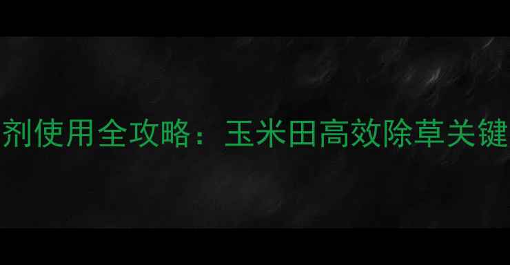 图片 滨农玉无忧苗后除草剂使用全攻略：玉米田高效除草关键技术（附操作指南）