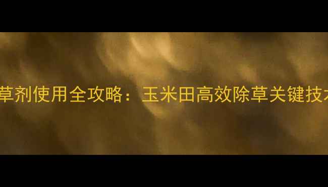 图片 滨农玉无忧苗后除草剂使用全攻略：玉米田高效除草关键技术（附操作指南）2