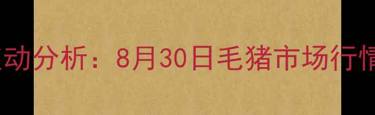 图片 漯河地区生猪价格波动分析：8月30日毛猪市场行情与养殖户应对策略1