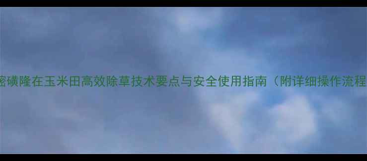 图片 烟嘧磺隆在玉米田高效除草技术要点与安全使用指南（附详细操作流程）1