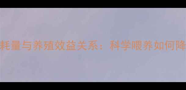 图片 猪饲料消耗量与养殖效益关系：科学喂养如何降低成本？