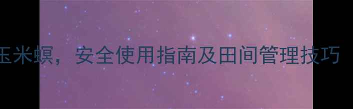 图片 玉托杀虫剂高效防控玉米螟，安全使用指南及田间管理技巧（附配比与注意事项）